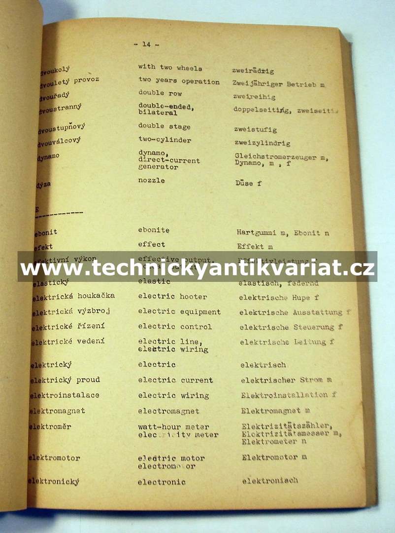Technický slovník z oboru naftových motorů