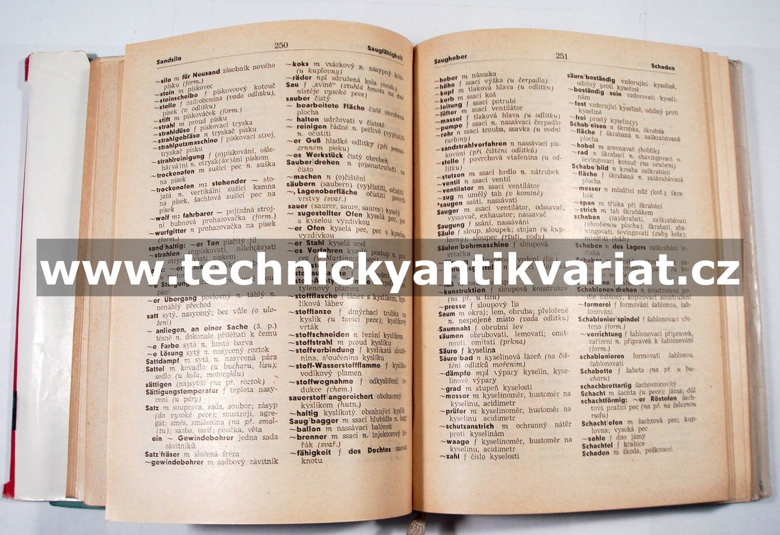 německo-český a česko-německý slovník z mechanické technologie