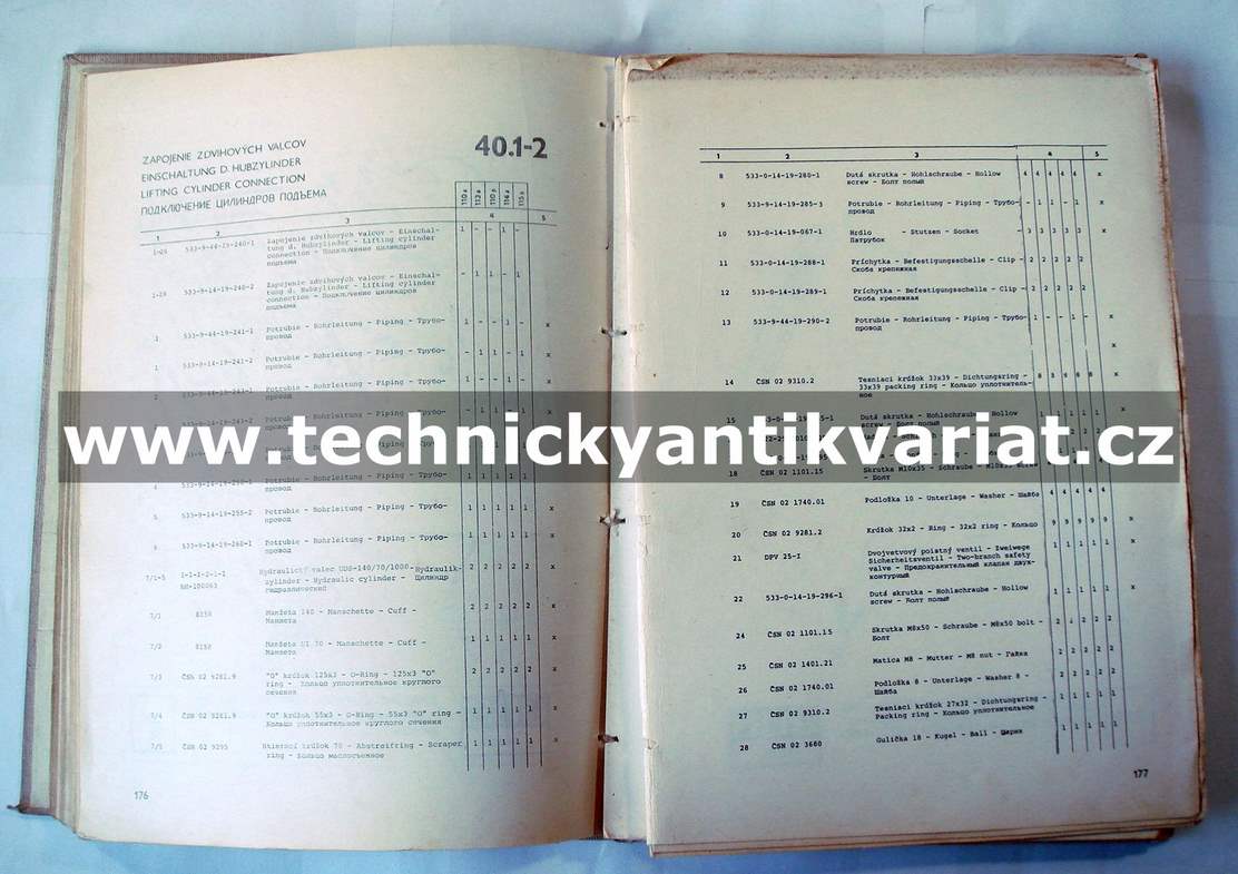 UDS 110a, 113a, 110p, 114a, 115a - Katalog náhradních dílů (1984)