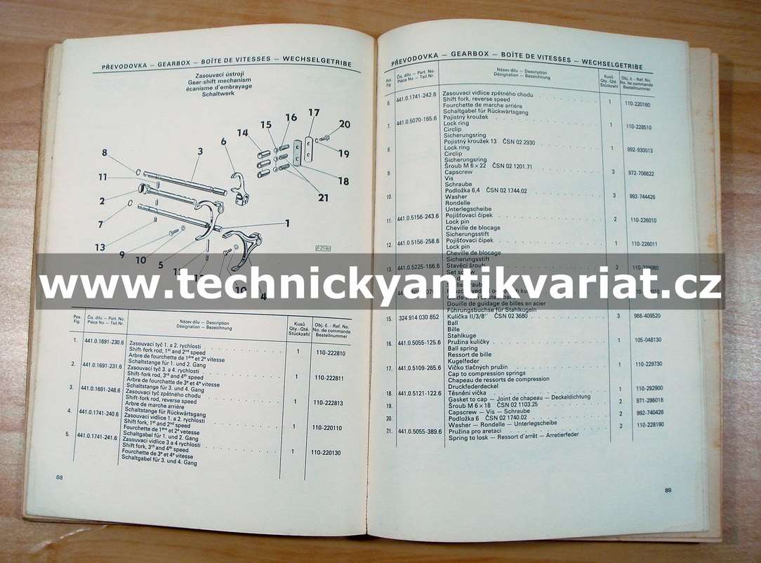 Škoda 105S, 105L, 120, 120L, 120LS, 120GLS - Seznam náhradních dílů (1979-81)