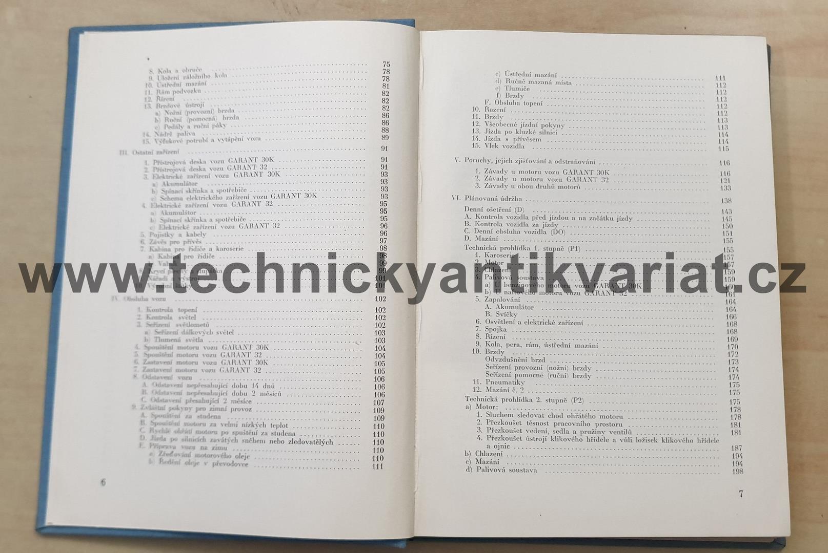 Garant 30K, 32 - obsuha a údržba nákladního automobilu (1957)