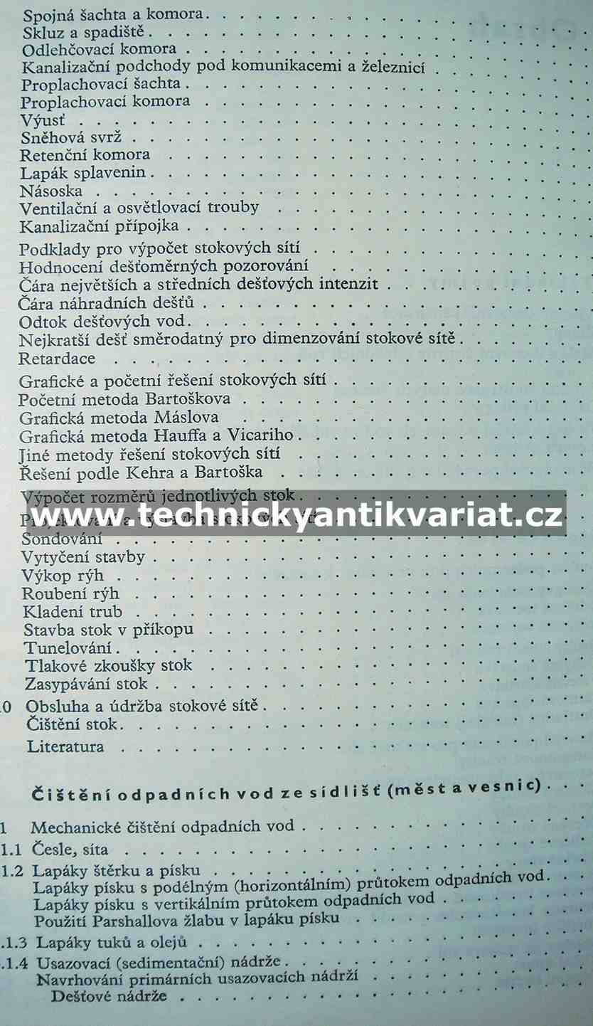 Odvádění a čištění odpadních vod ze sídlišť - Štícha, Bulíček, Hála (1970)
