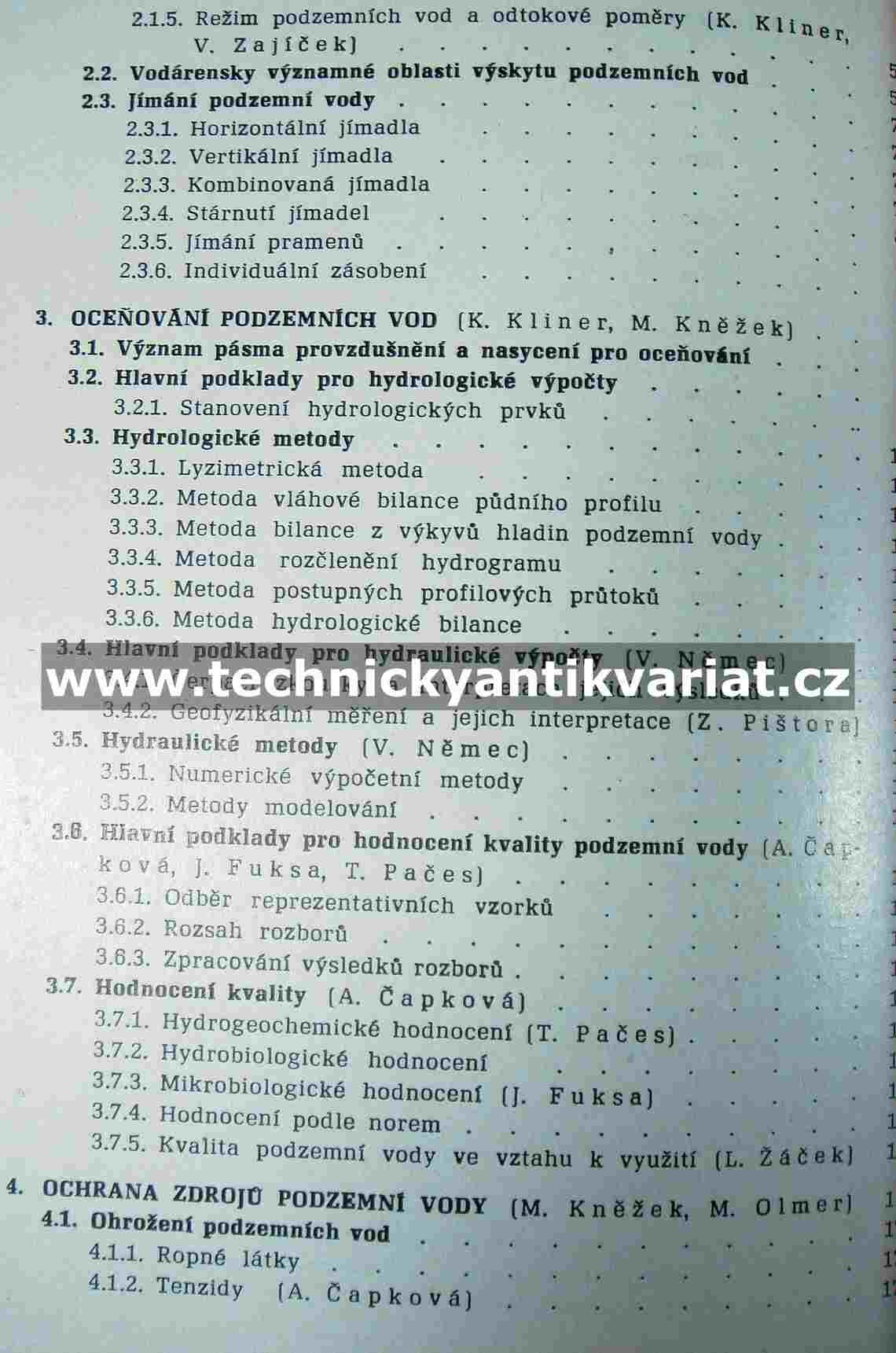 Využití a ochrana podzemních vod