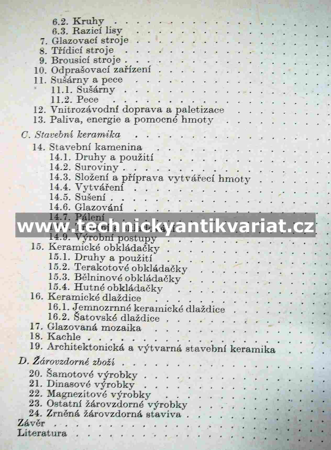Výroba stavební keramiky a žárovzdorného zboží - F. Kubát (1966)