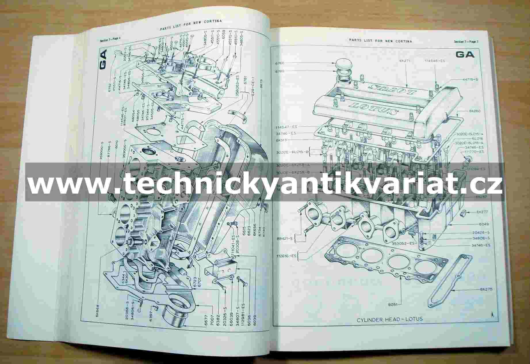 Ford Cortina katalog náhradních dílů