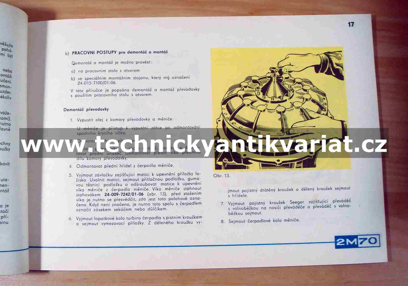 Praga 2M70/II Automatická převodovka - dílenská příručka