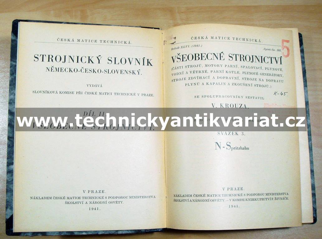 Strojnický slovník německo-česko-slovenský I.-VI.