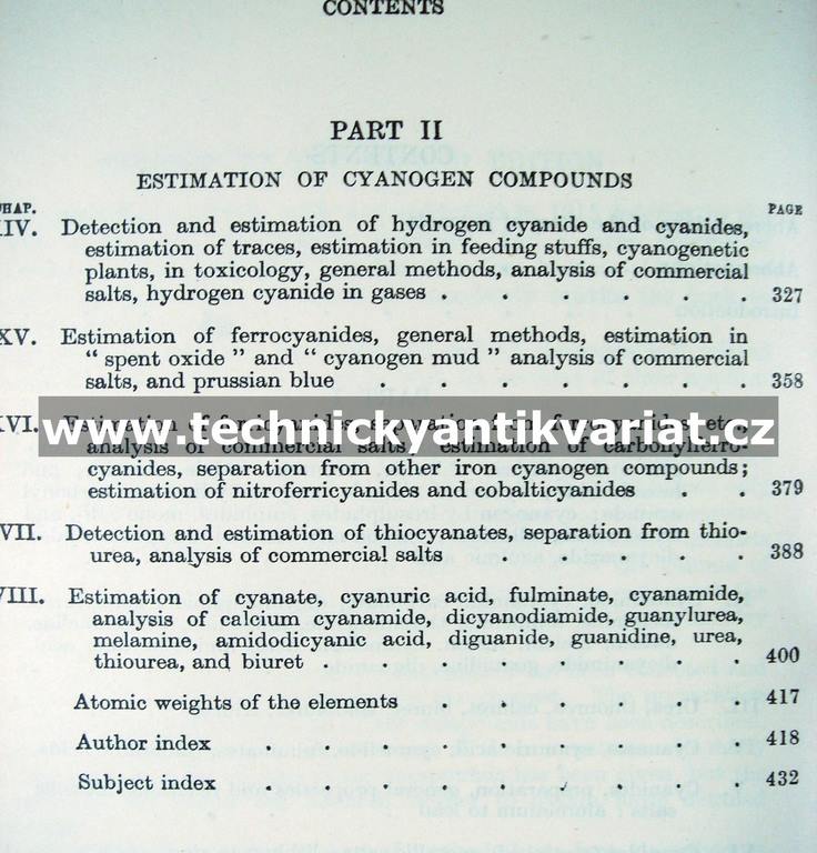 Cyanogen compounds Their chemistry, detection and estimation