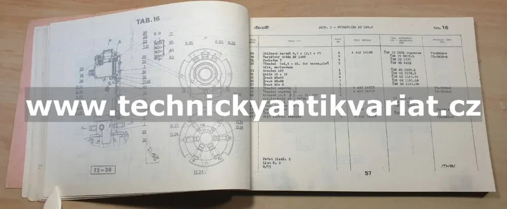 Automobilní Jeřáb AD 160.2 - katalog dílů (1974)