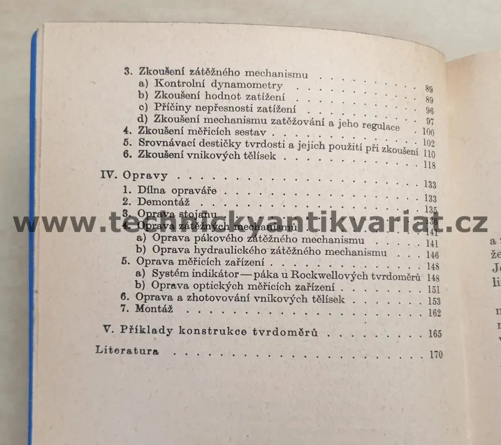 Údržba a opravy tvrdoměrů - S. Katarzynski (1962)