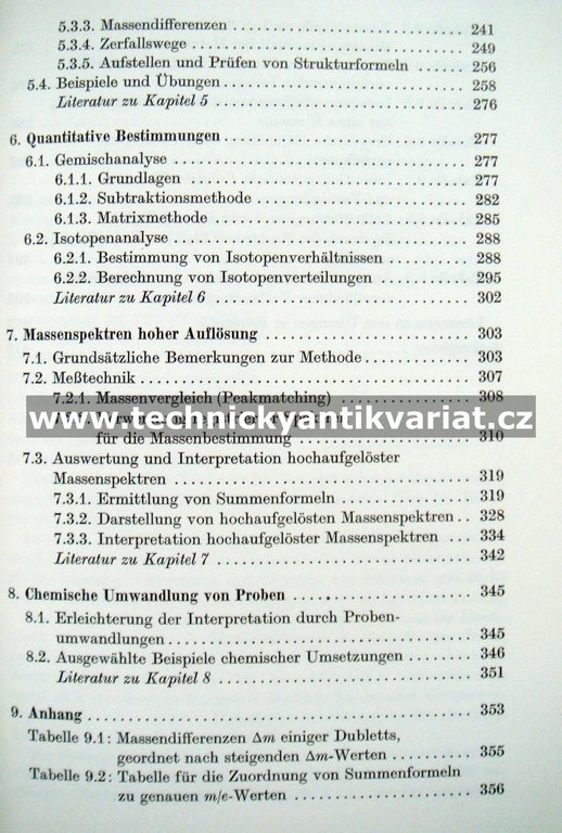 Massenspektrometrie organischer verbindungen