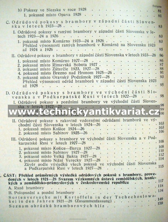 Odrůdové pokusy s brambory v Československu v letech 1921-1928