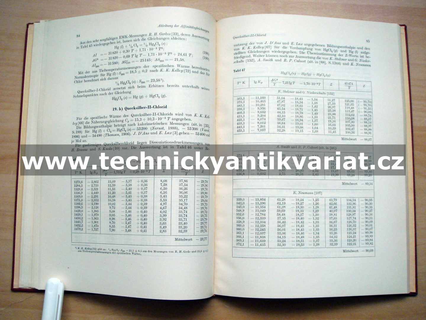 Die thermodynamischen Eigenschaften der Metallchloride