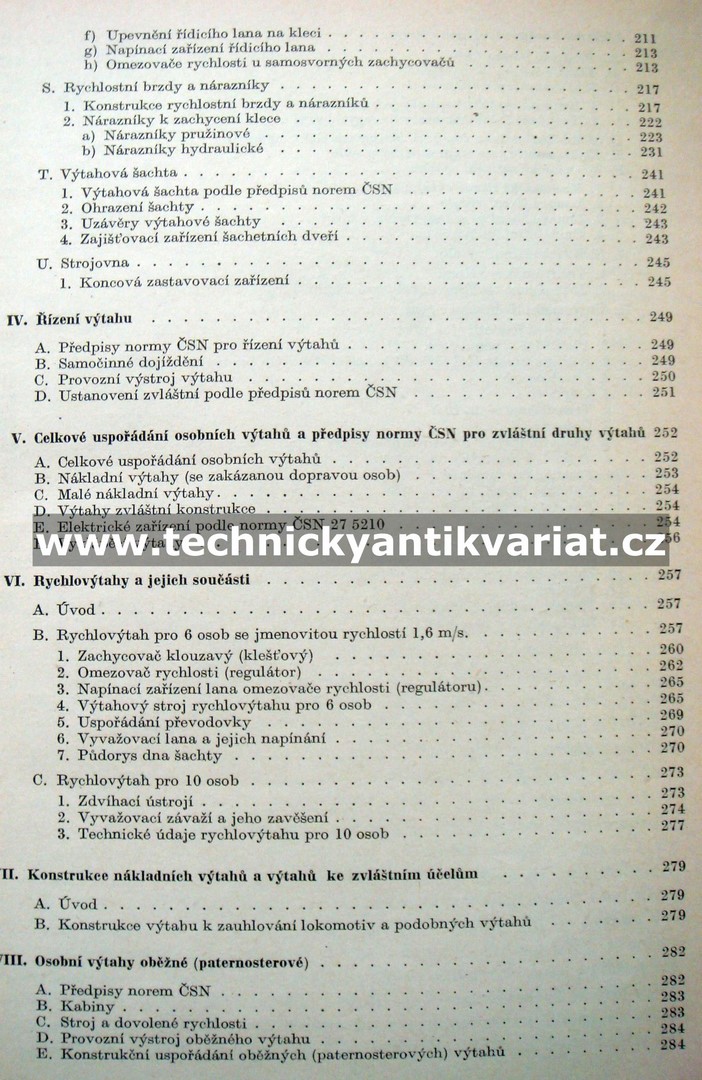 Výtahy osobní a nákladní s elektrickým pohonem - Otakar Balcar (1955)
