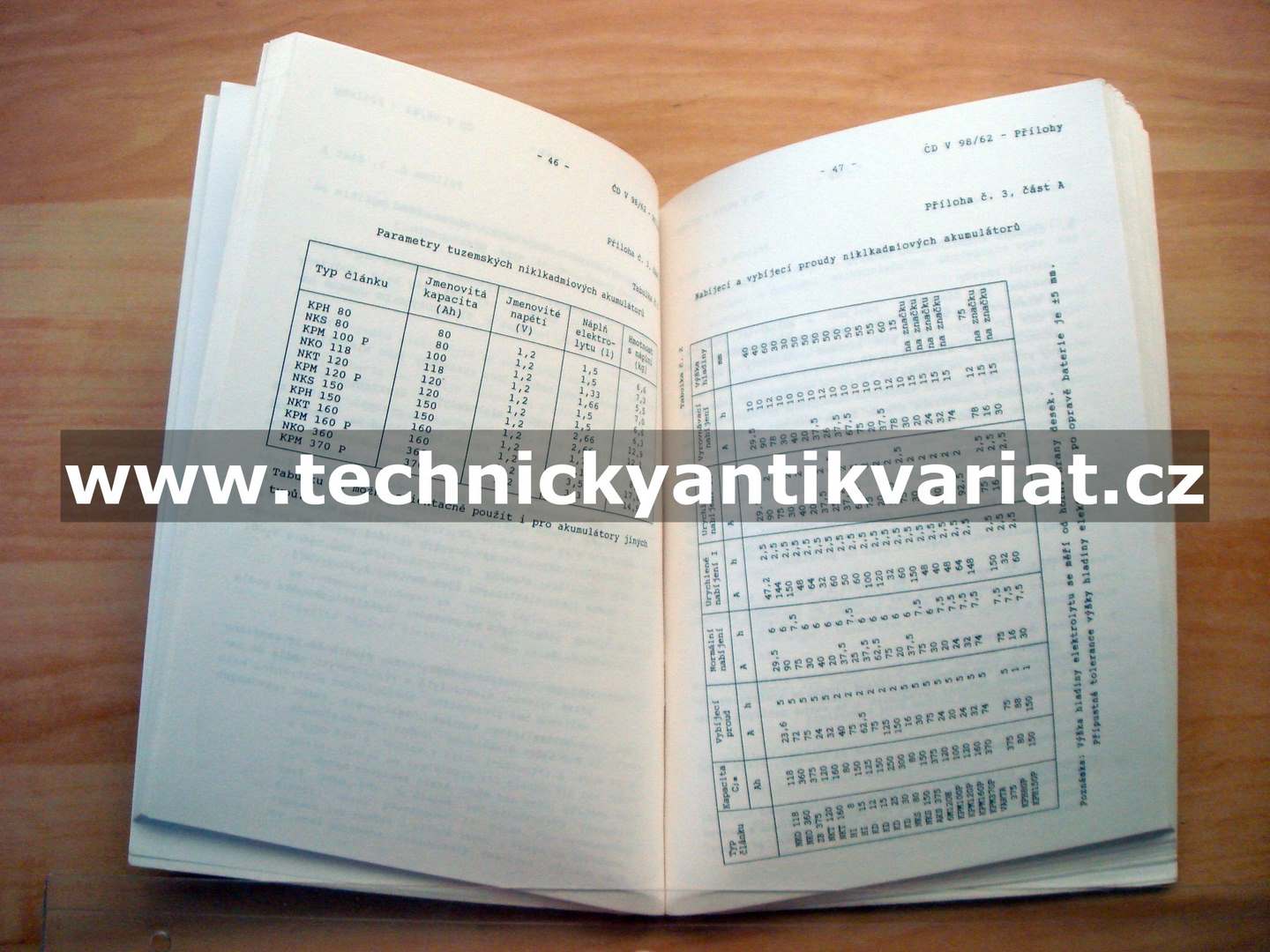 Předpis pro údržbu a opravy akumulátorových baterii