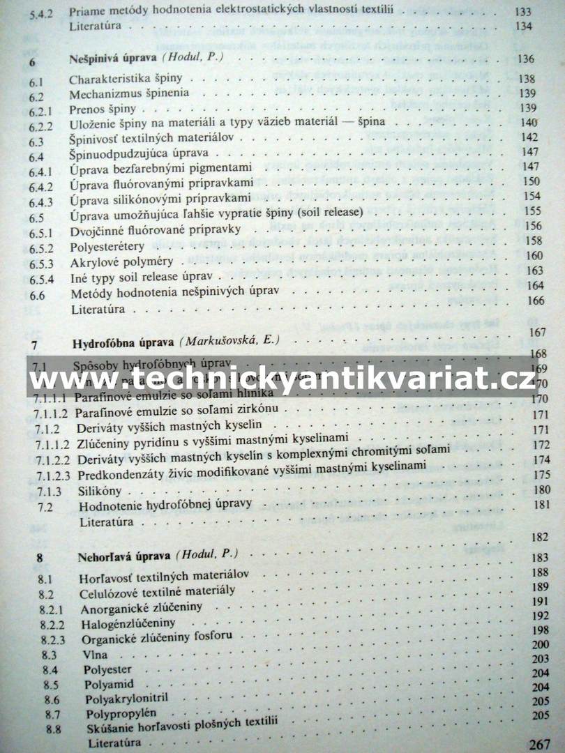 Špeciálne chemické úpravy textílií - A.Blažej (1986)