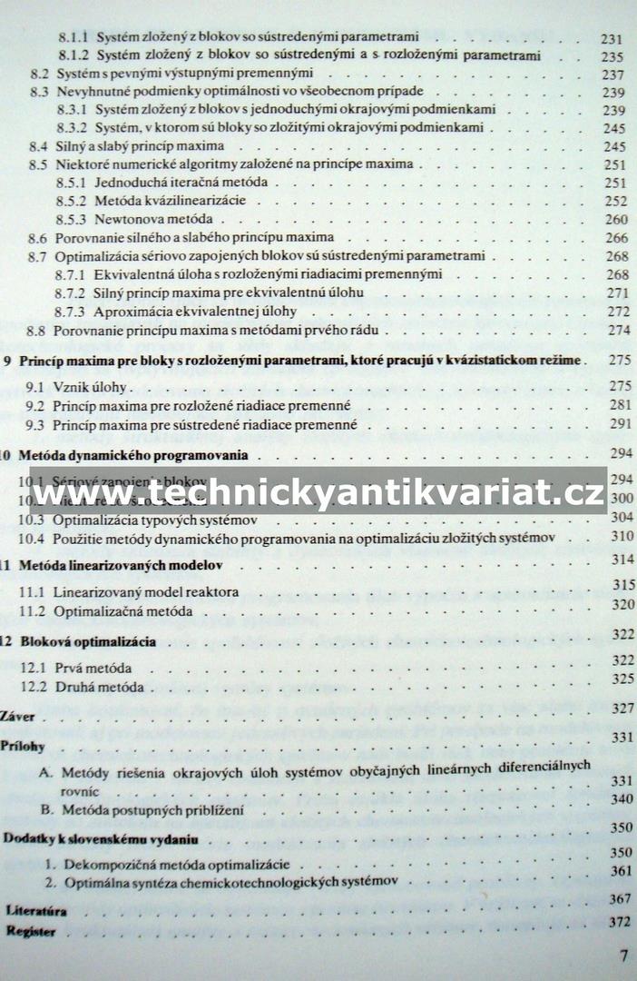 Metody optimalizácie zložitých chemickotechnologických systémov