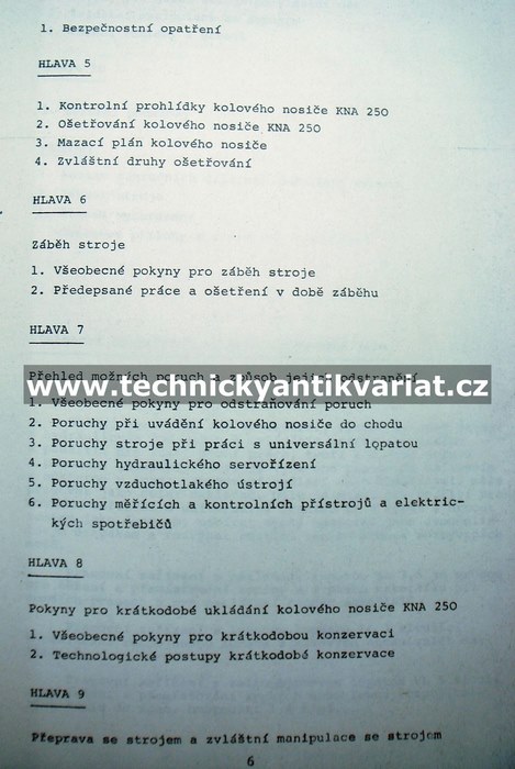 Kolový nosič KNA 250 - příručka pro provoz 