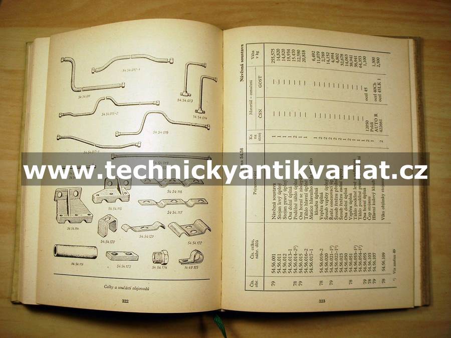 Traktor DT54A, DT55A - technické údaje a seznam náhradních dílů