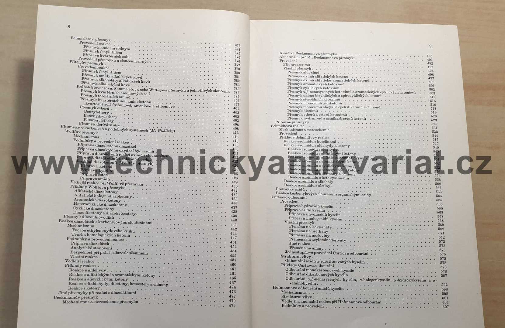 Preparativní reakce v organické chemii VIII. Molekulární přesmyky - Kovář, Hudlický, Ernest