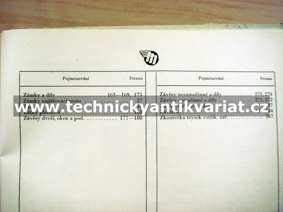 Katalog výzbroje a výstroje motorových vozidel IV. (1958)