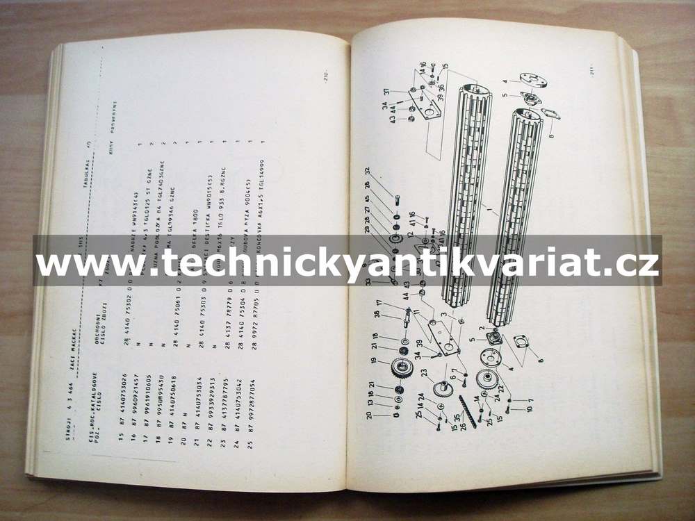 Žací mačkač E 303 - katalog náhradních dílů (1985)
