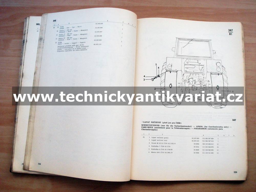 Zetor 10011, 10045, 16045 - katalog náhradních dílů (1978)