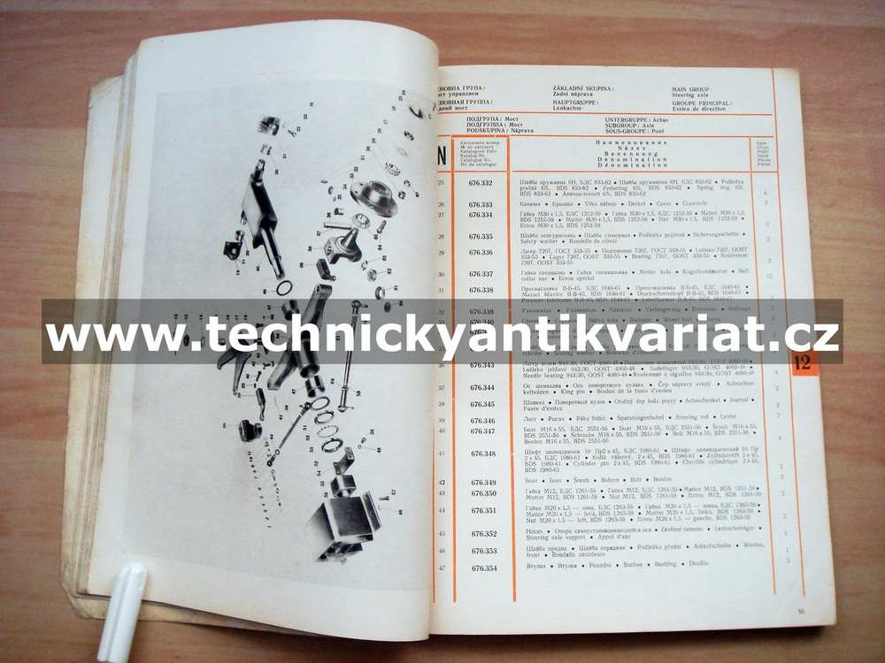 Vysokozdvižný akumulátorový vozík EV676, EV677, EV683, EV684 - katalog náhradních dílů (1964)