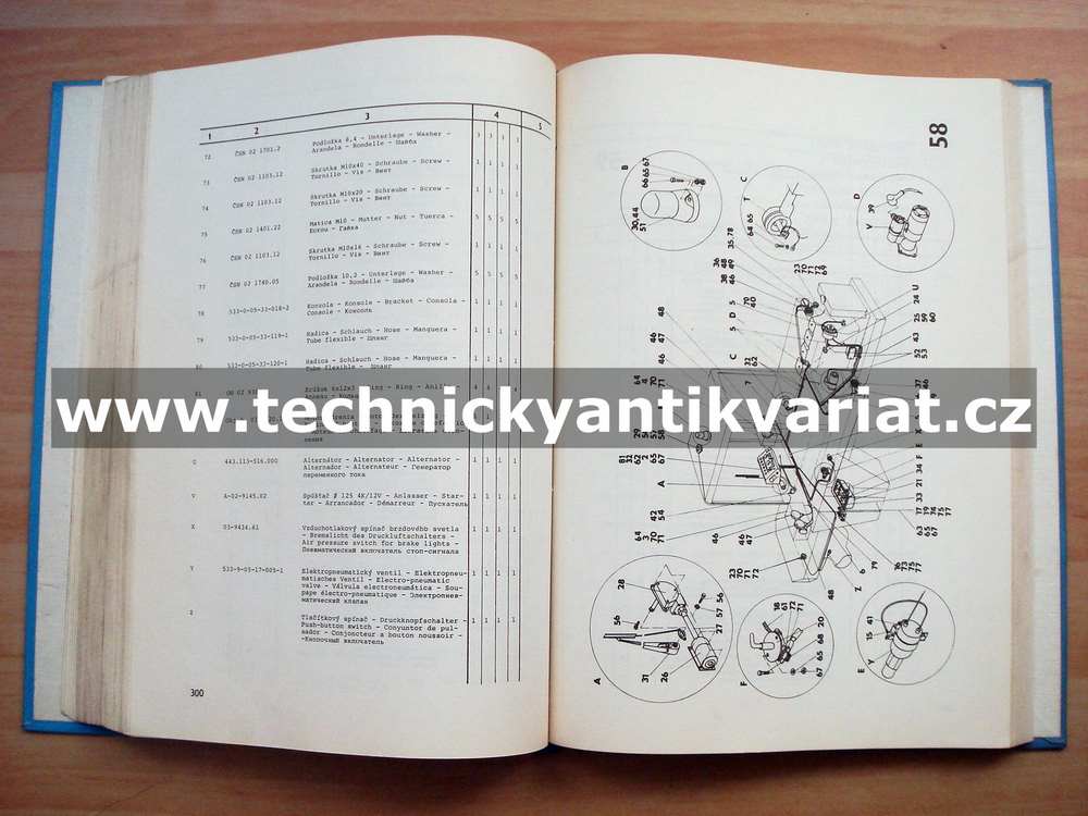 UN 053.1, 053.2 - katalog náhradných dielov (1980)