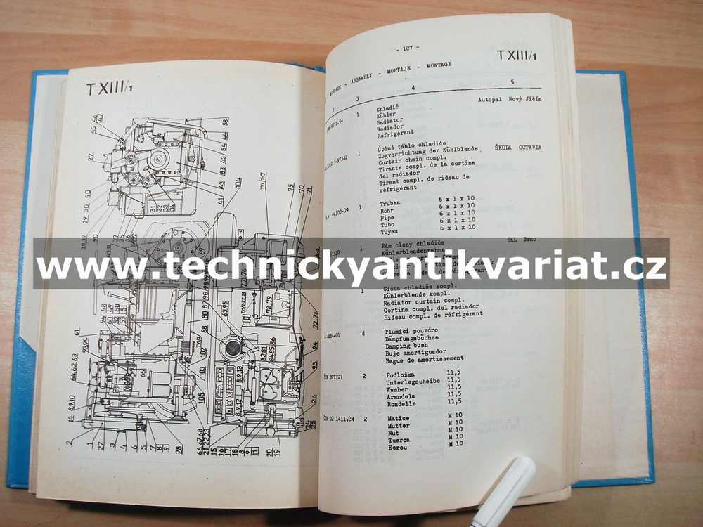 DESTA 1622 - katalog náhradních dílů (1971)