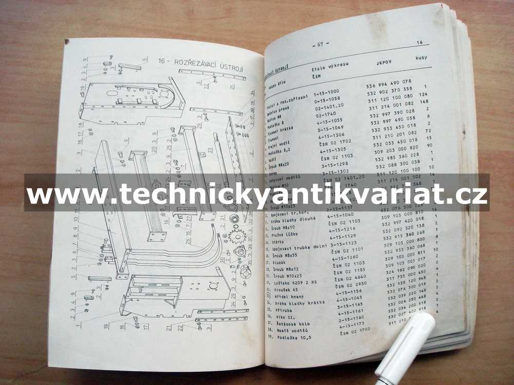 Sběrací návěs MV3 030, 031 - návod k obsluze, seznam náhradních dílů