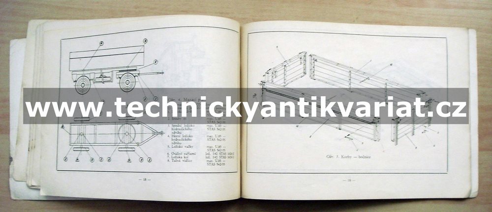 Tractorový přívés RM4 - předpisy a seznam náhradních dílů