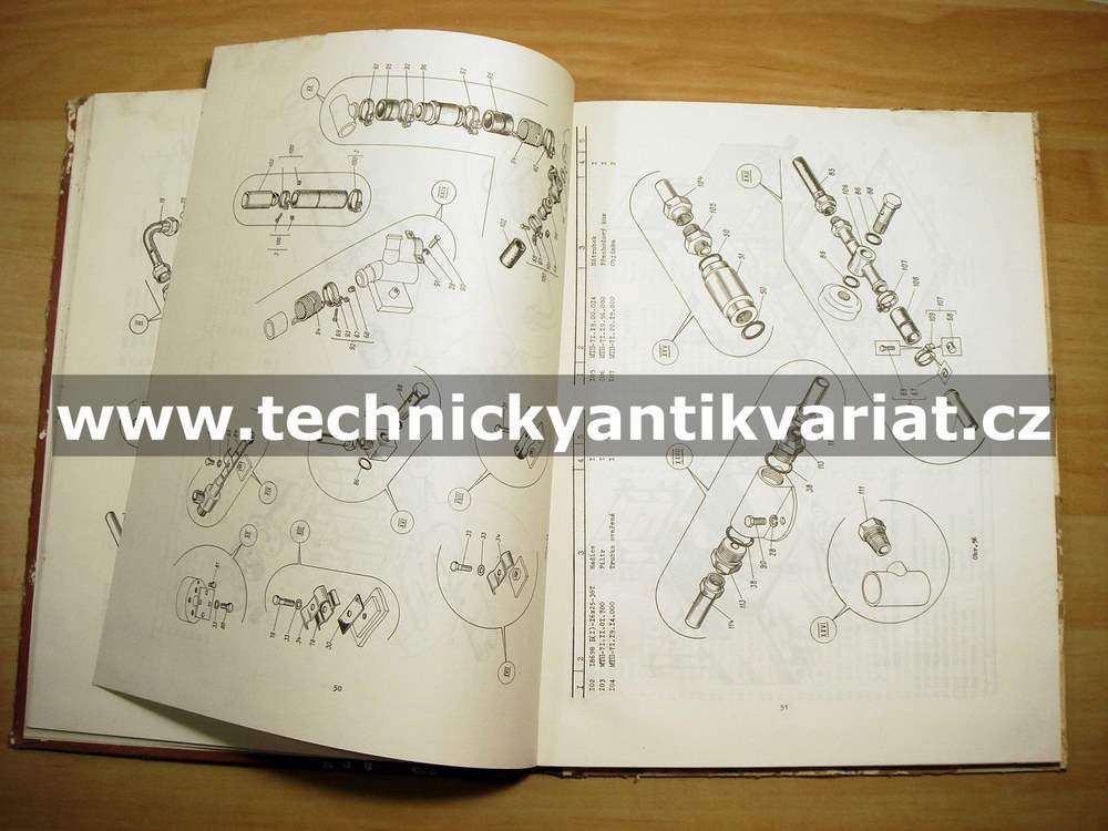 Lopatové hydraulické rýpadlo rašelinové MTP 71A - katalog součástí