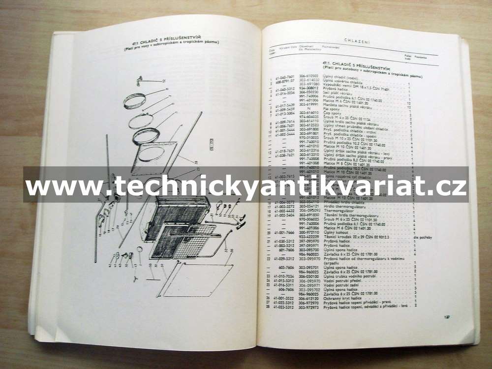 Škoda 706 RTOch Autobusové šasi - katalog náhradních dílů (1968)