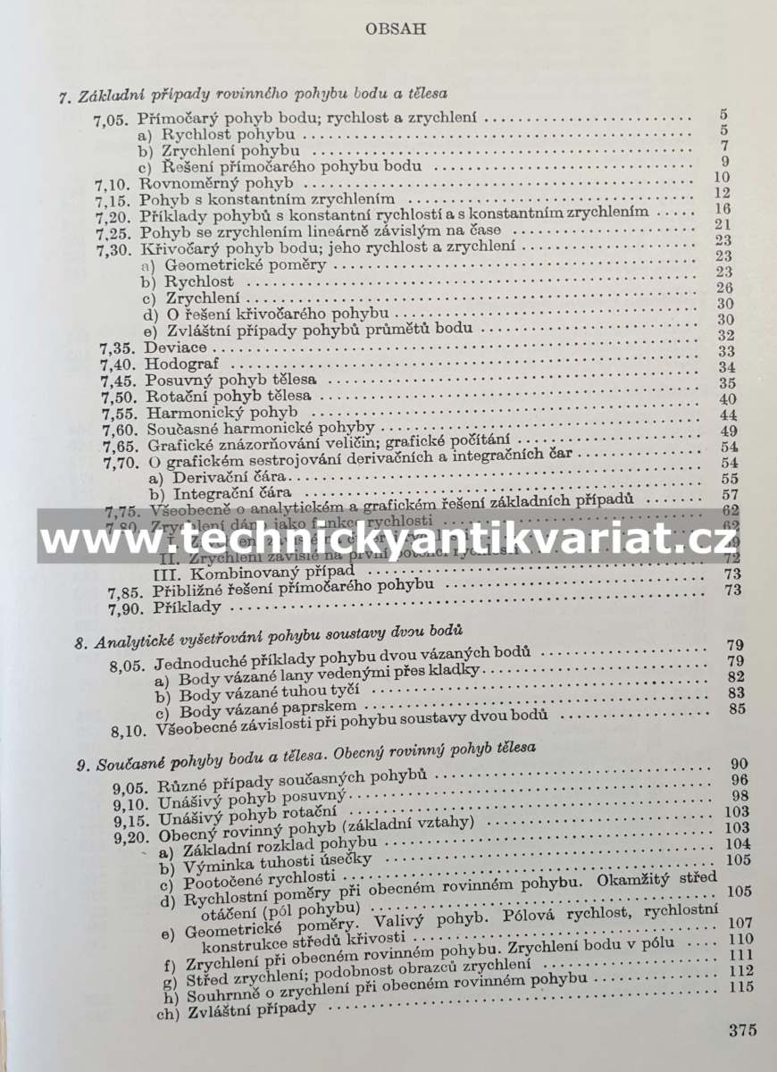 Technická mechanika - Kinematika I.II - Šrejtr (1955)