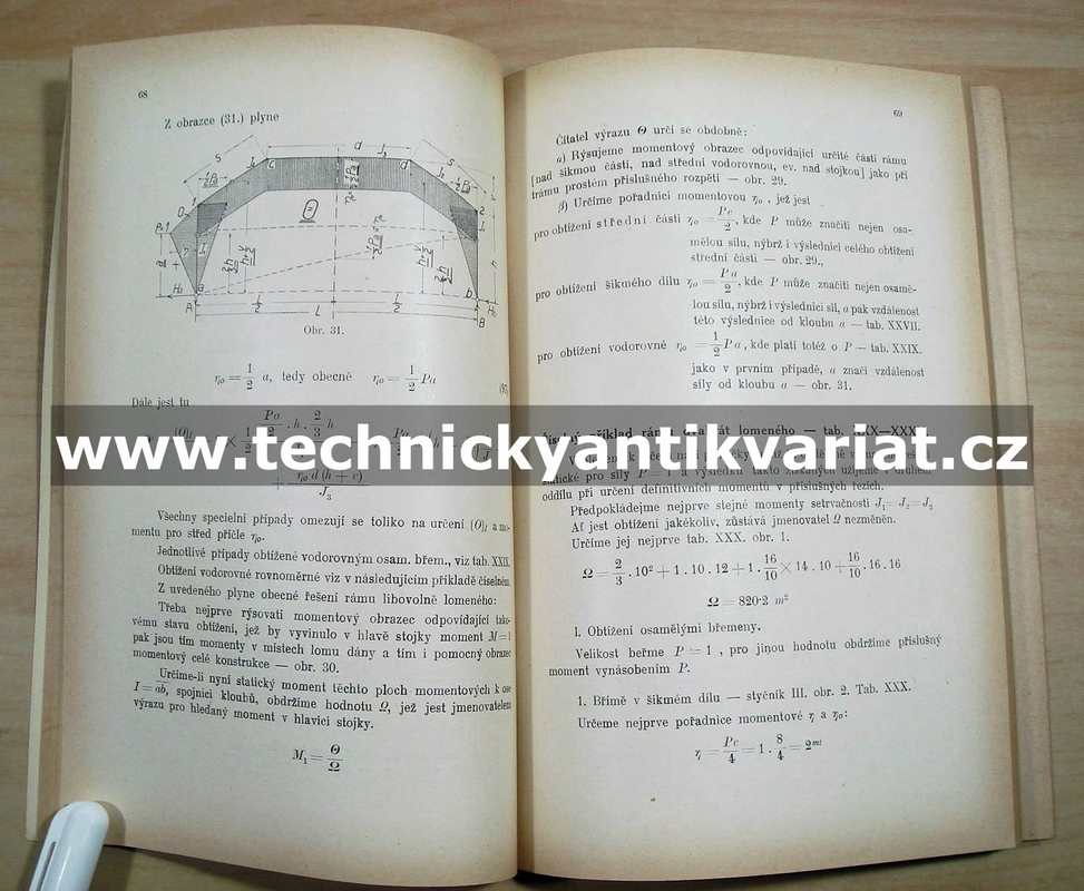 Statika želbetových konstrukcí staticky neurčitých I. Nosník lomený (rám) jednoduchý (1926)