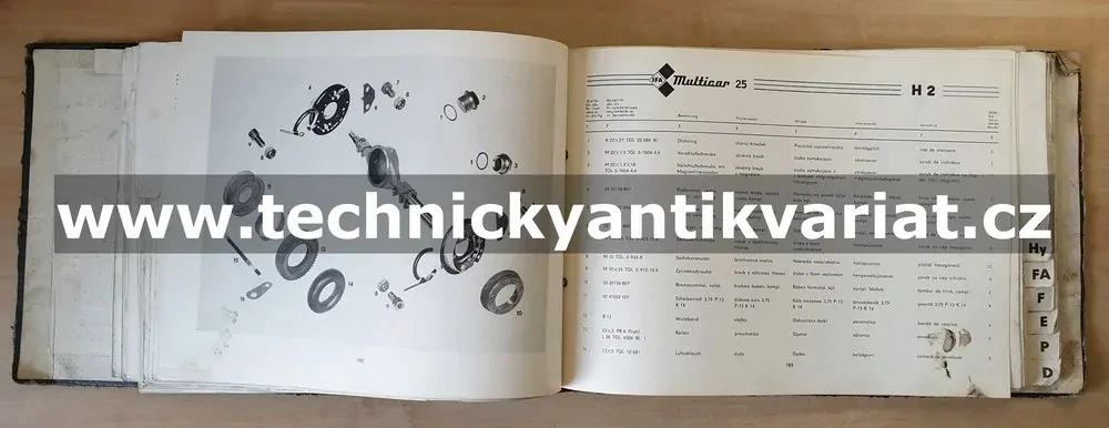 Multicar 25 - katalog náhradních dílů (1978)