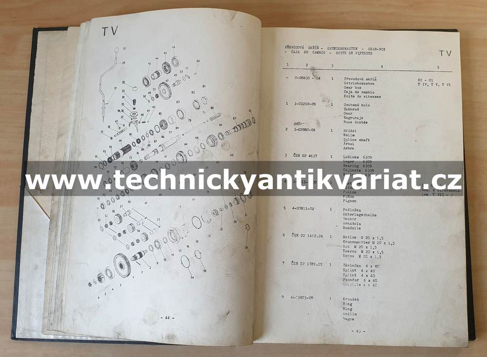 DESTA BVHM 1321 - katalog náhradních dílů (1976)