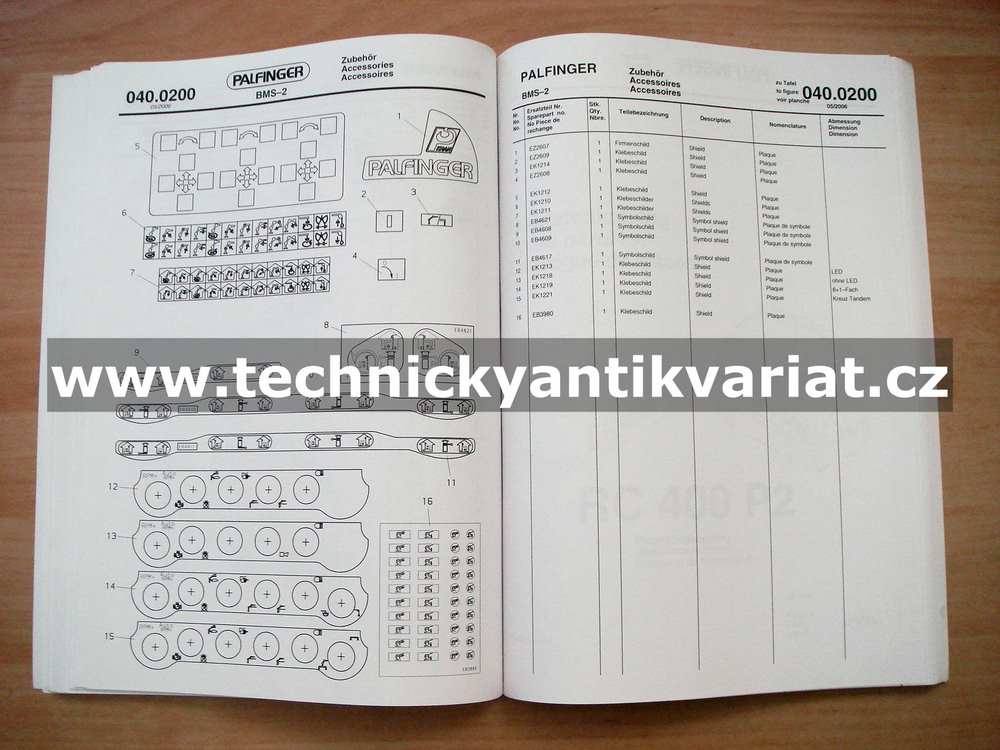 Palfinger PK 8500 Spare parts list