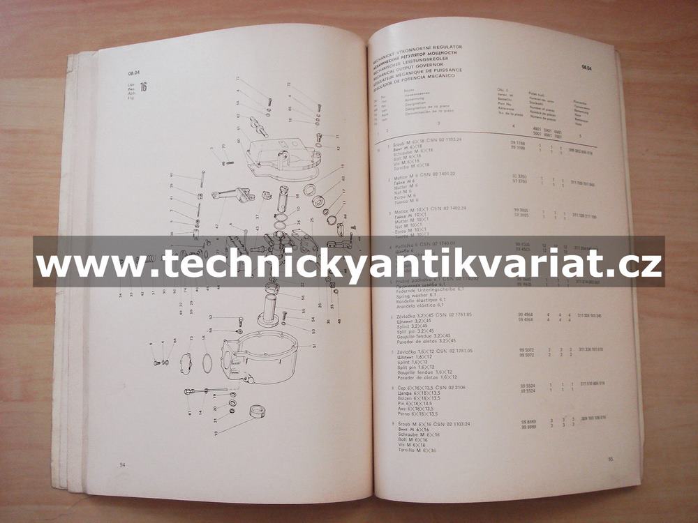 Zetor Motory 4901, 5901, 6901, 5001, 6001, 7001 - katalog náhradních dílů (1982)