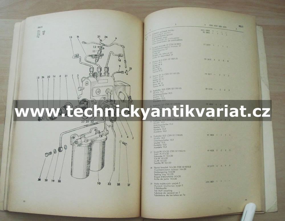 Zetor 2001, 4701, 5501, 6701 - katalog náhradních dílů (1977)