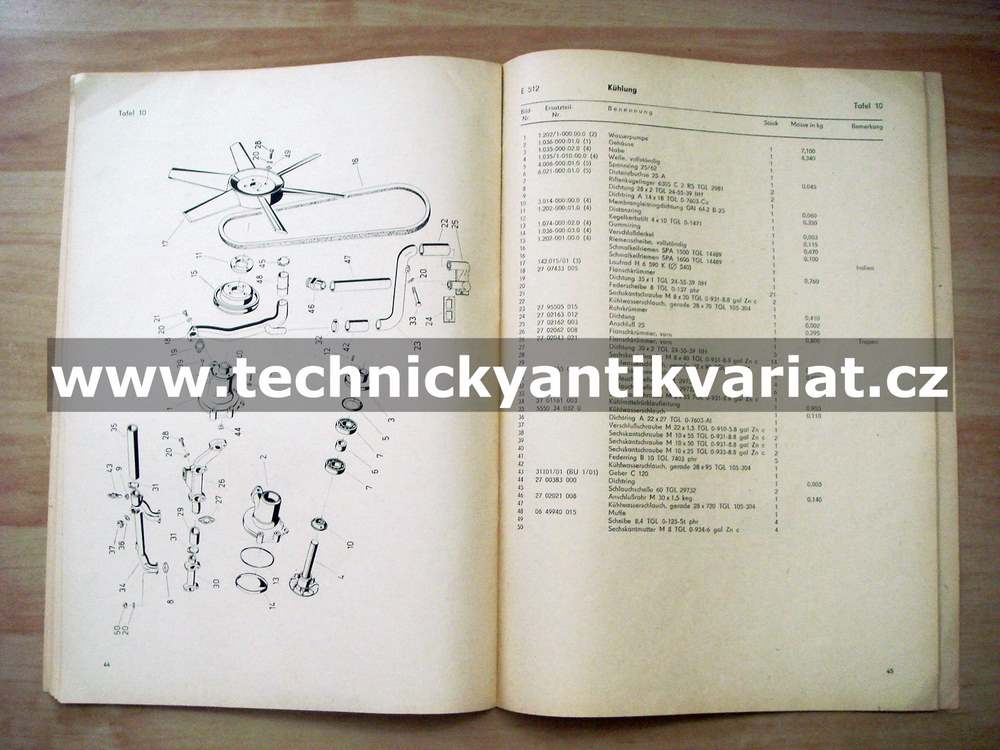 Fortschritt E512 - IFA Dieselmotor 4VD 14,5/12-1SRW - Ersatzteil katalog (1981)