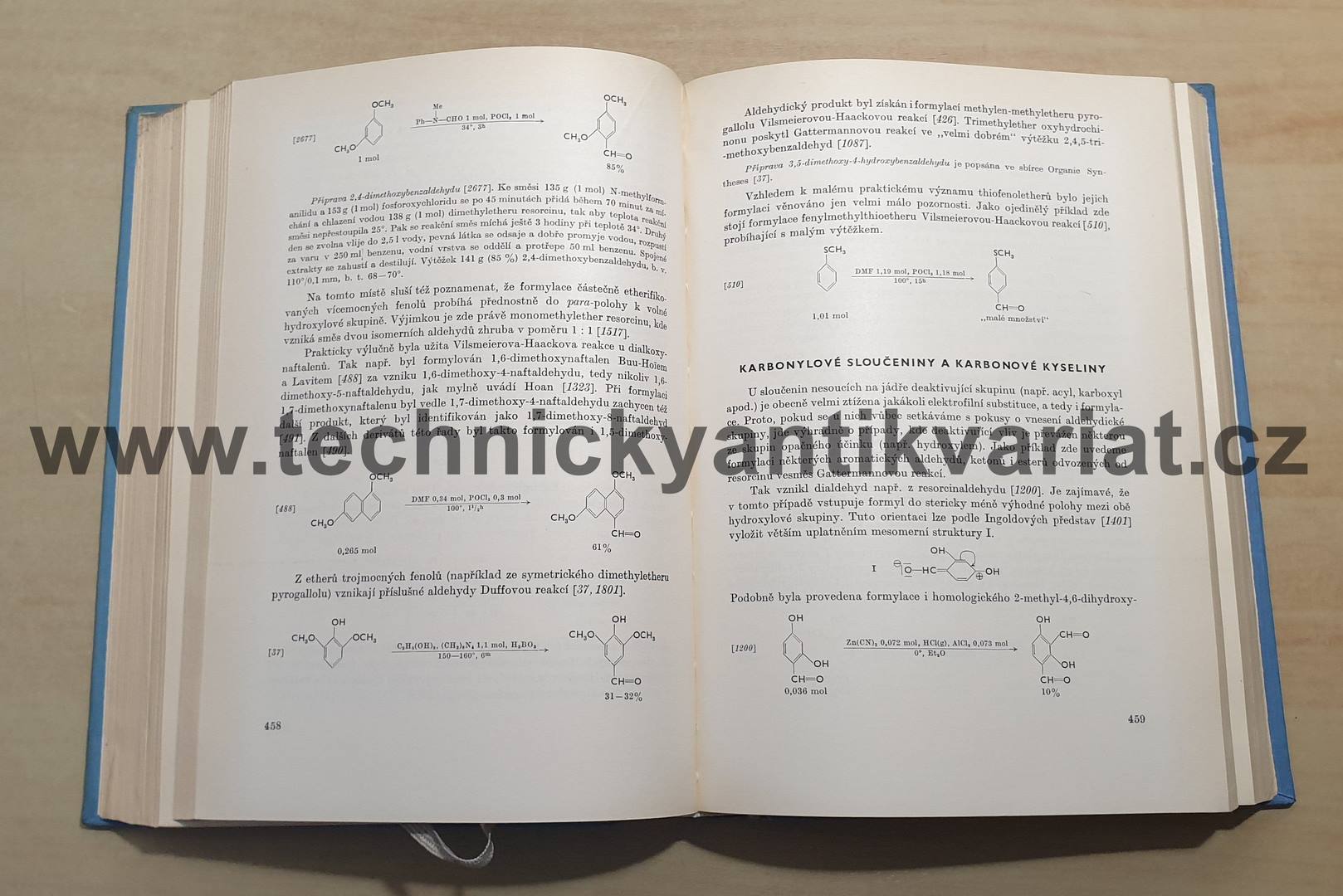 Preparativní reakce v organické chemii VII. Kyselé katalysované synthesy (1962)