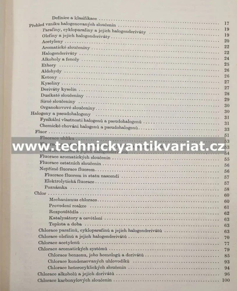 Preparativní reakce v organické chemii II. Halogenace a dehalogenace (1955)