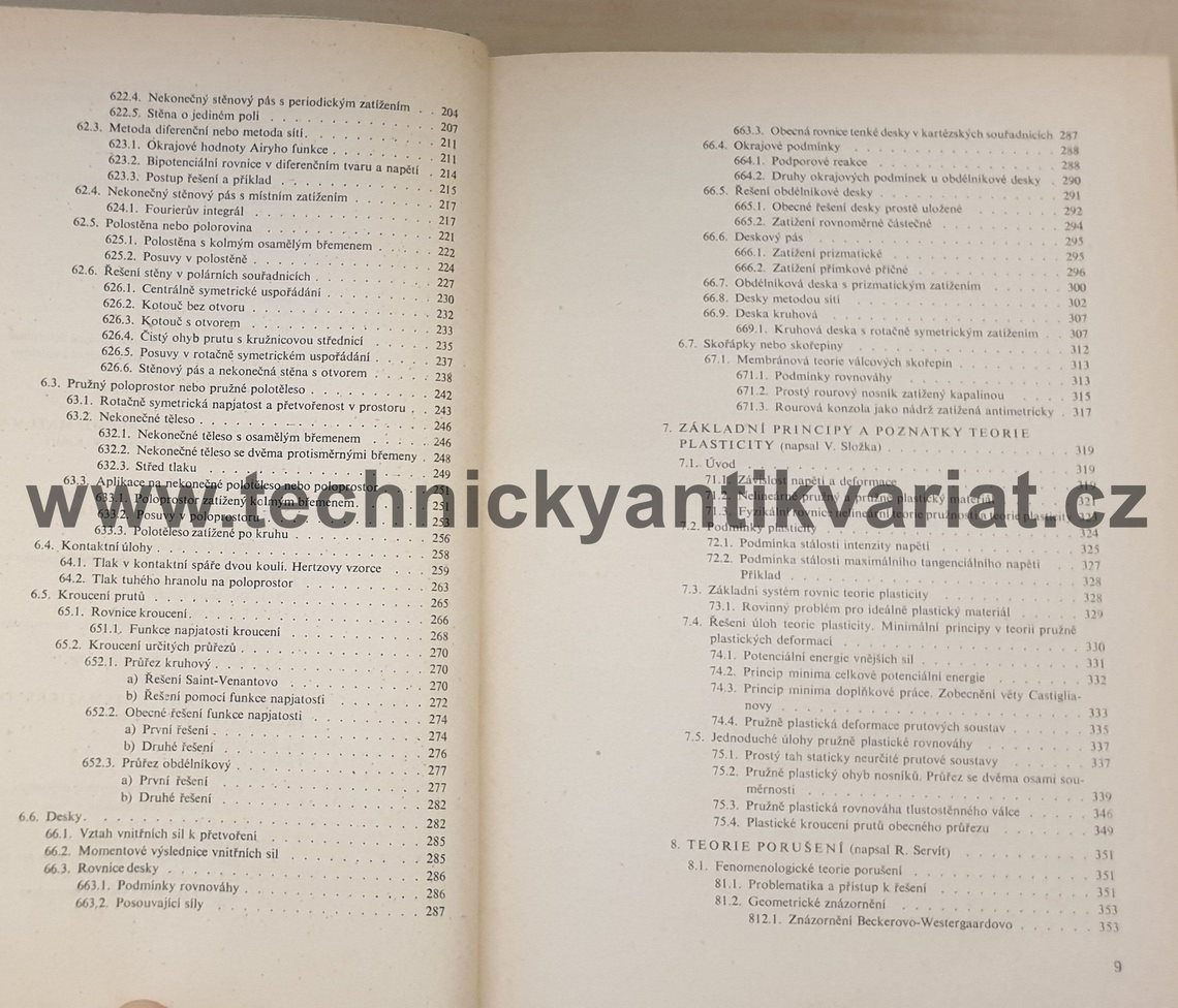 Pružnost a pevnost ve stavitelství II.Základy matematické teorie pružnosti - Servík (1965)