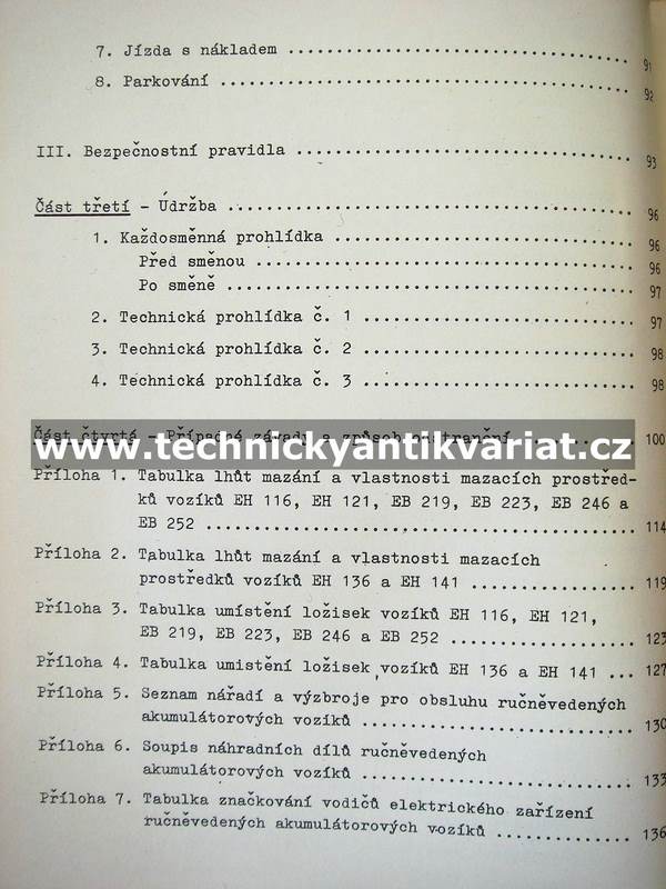 Vozík EN116, EN121, EN136, EN141, EV219, EV223, EV246, EV252 - návod k obsluze