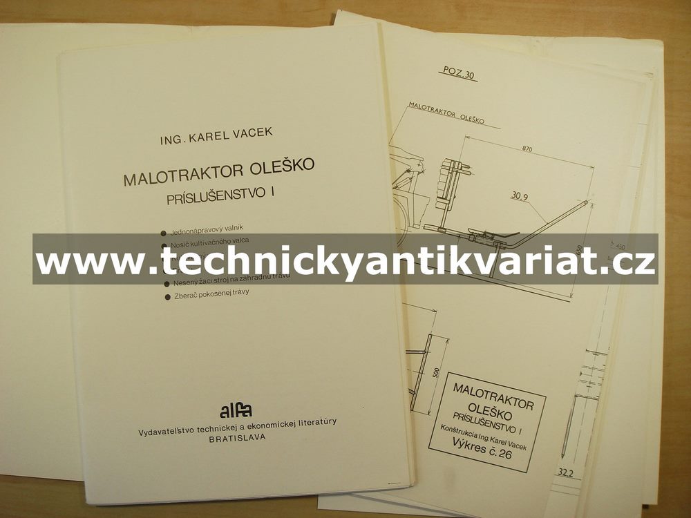 Malotraktor Oleško + příslušenství (1982)