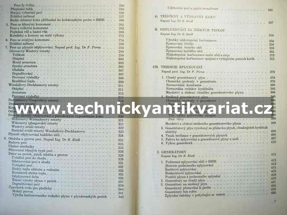 Plynárenství I. Perna, Riedl, Špetla (1952)