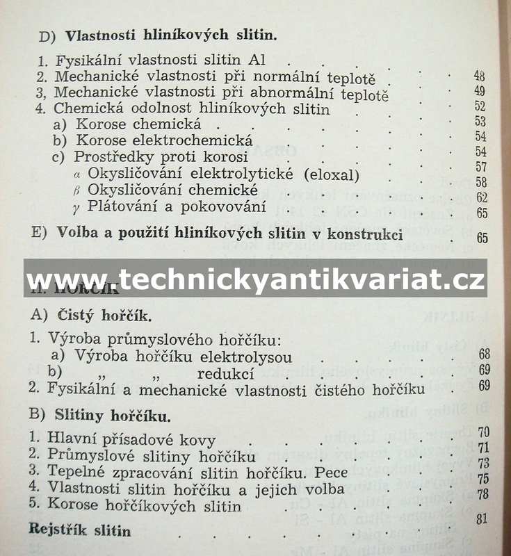 Slitiny lehkých kovů - Sekanina (1952)