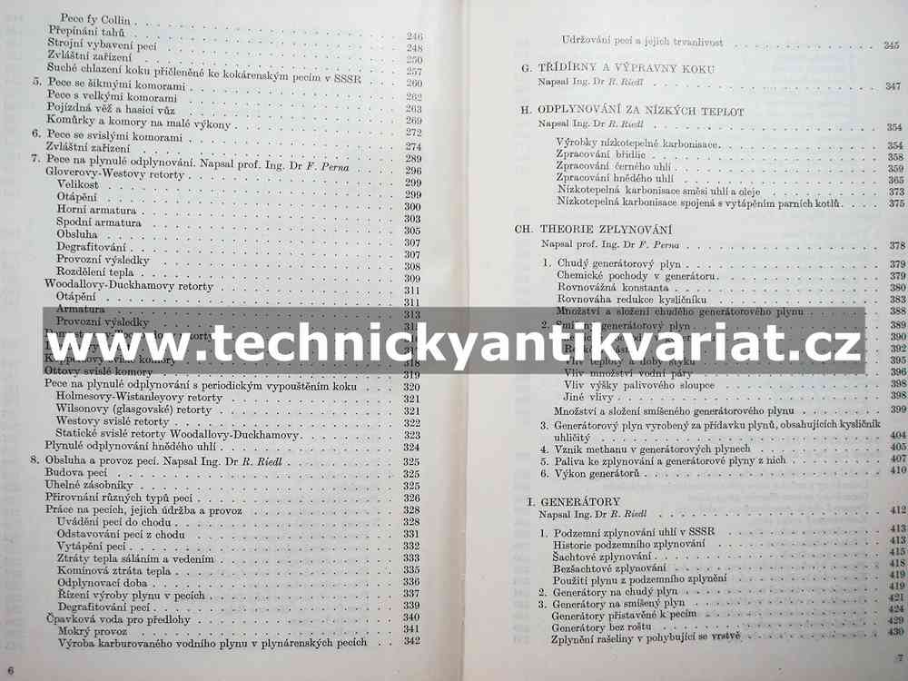 Plynárenství I. Perna, Riedl, Špetla (1952)